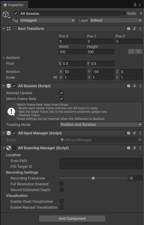 AR Scanning manager