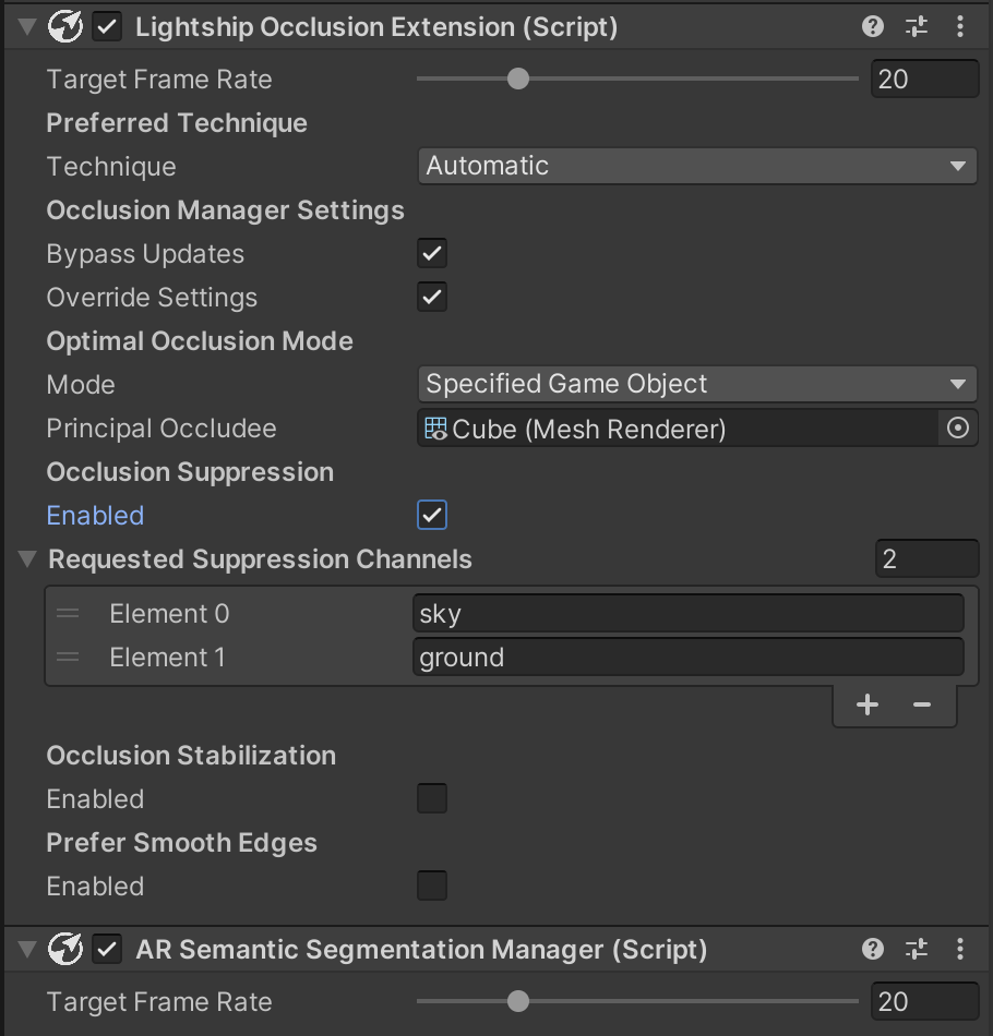 NSDK Occlusion Extension with AR Semantic Segmentation Manager