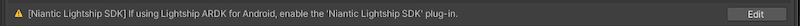 Warning that NSDK is not activated.