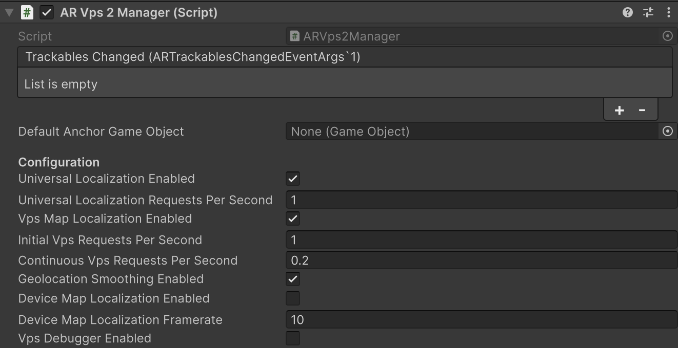 AR VPS2 Manager Component